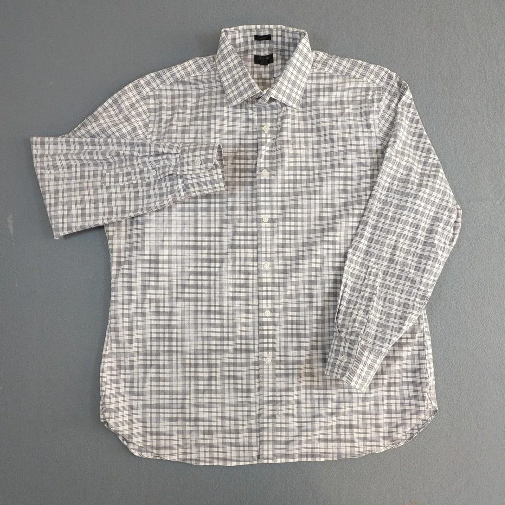 J.‎ Crew Ludlow Classic Fit Dress Shirt Mens 17.5 35 Plaid Button Down